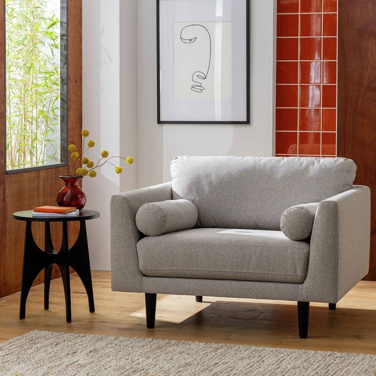 Habitat Jacob Fabric Cuddle Chair - Stone