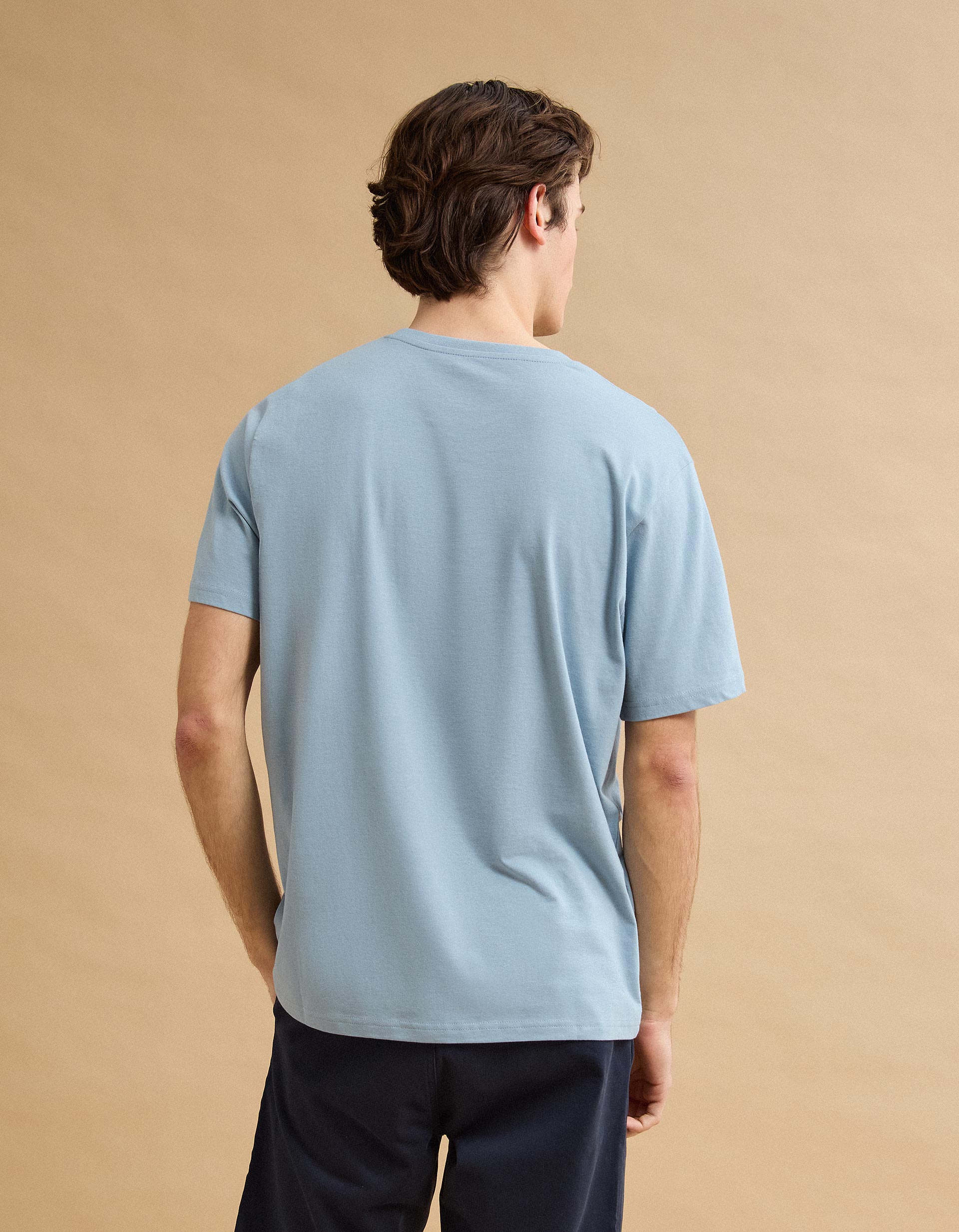 T-shirt Jersey Estampado, Homem, Azul Claro