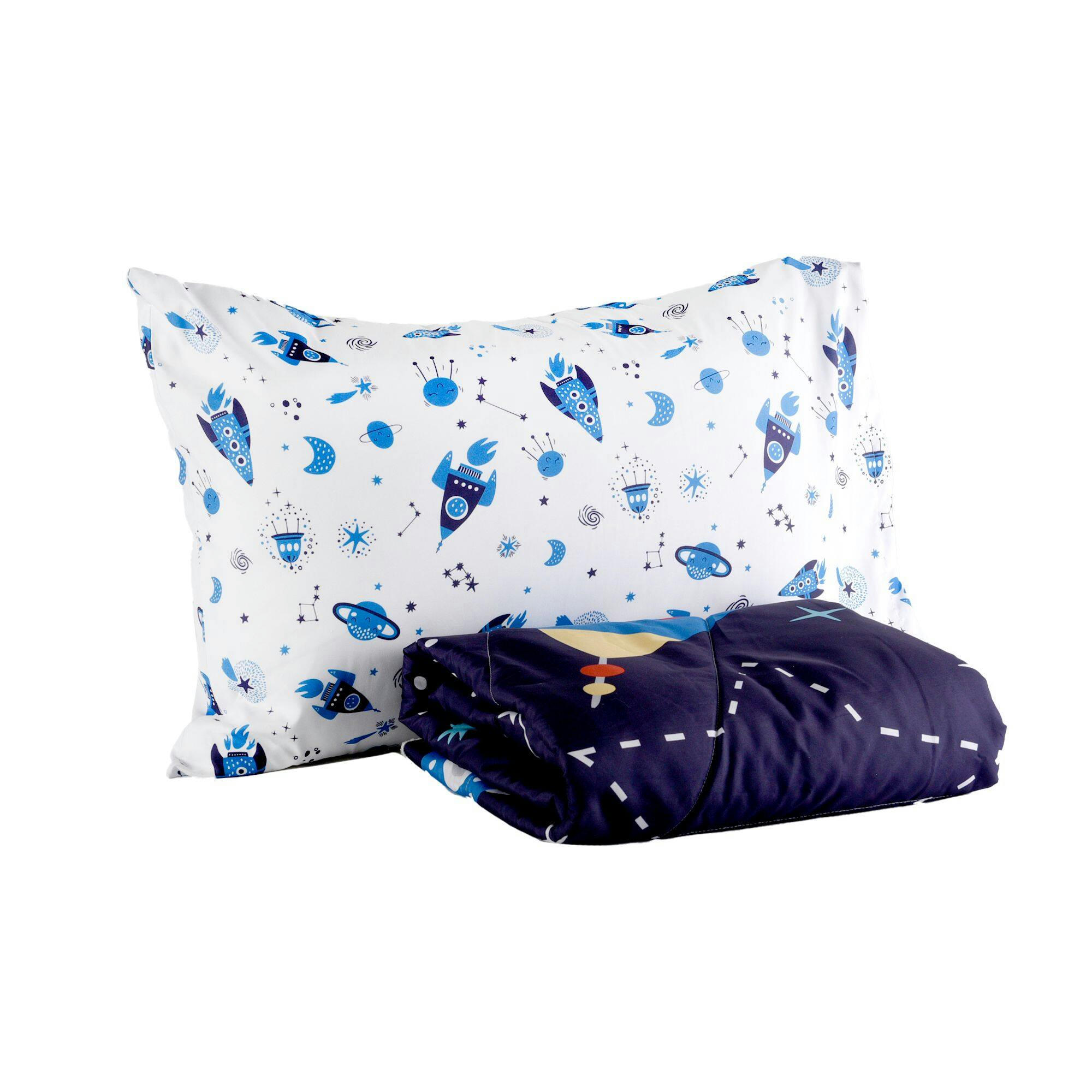 Nemcor 2-Piece Toddler Reversible Comforter Set, Outerspace