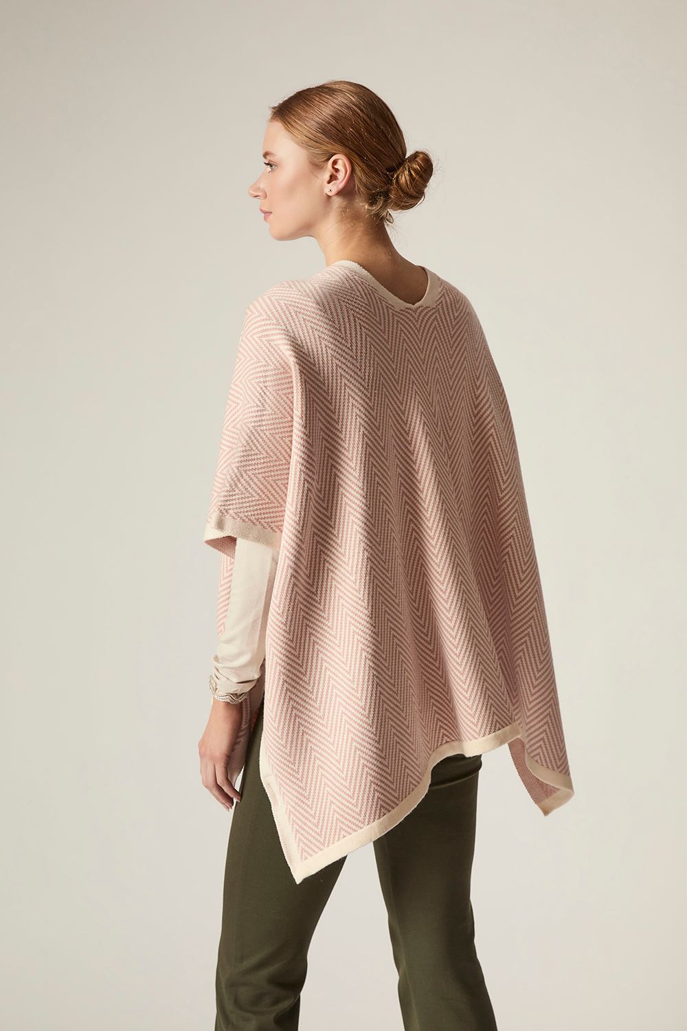 James Lakeland Pink Chevron Knit Wrap