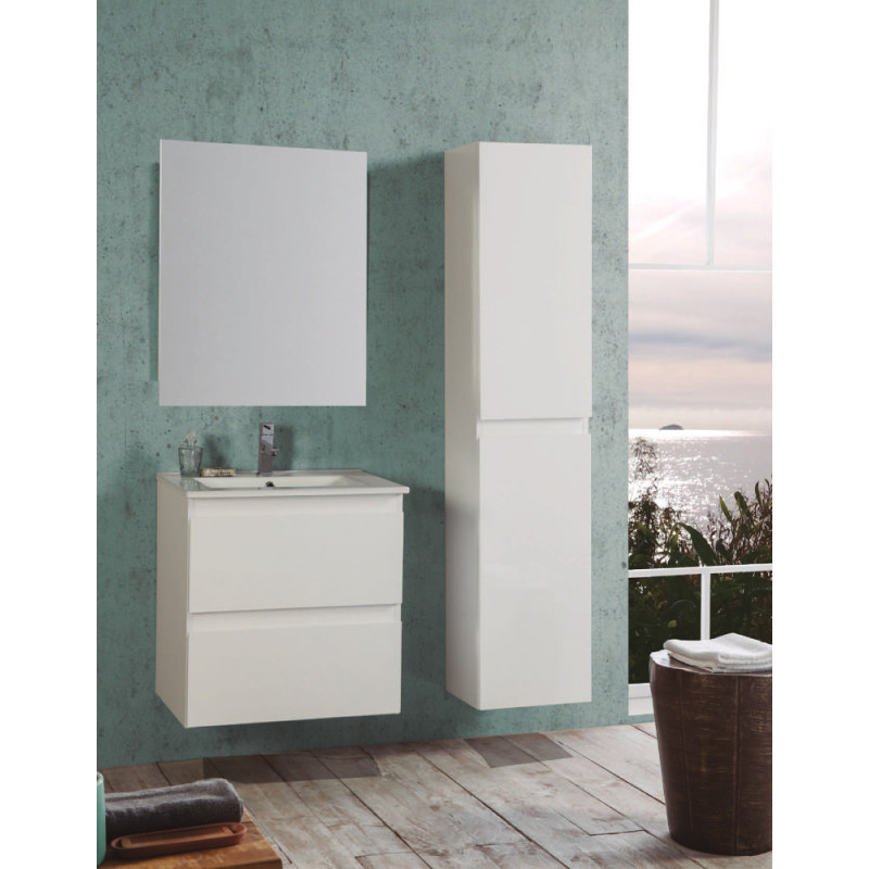 Ensemble de salle de bain Valentina blanc brillant 80 cm THYS