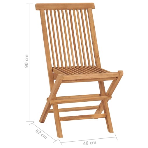 NNEVL Folding Garden Chairs 8 pcs Solid Wood Teak