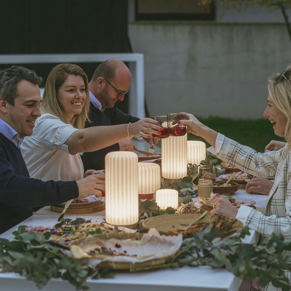 DENTELLES - Set de 3 lampes dentelles 9cm pvc terracotta