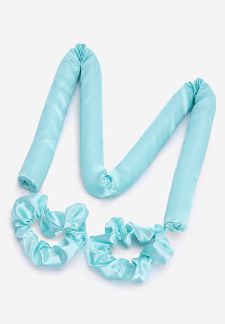 Womens Mint Satin Heatless Curling Set