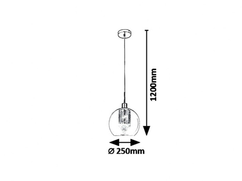 Lampa wisząca złoto-przezroczysta Philana 1xE27x60W Rabalux
