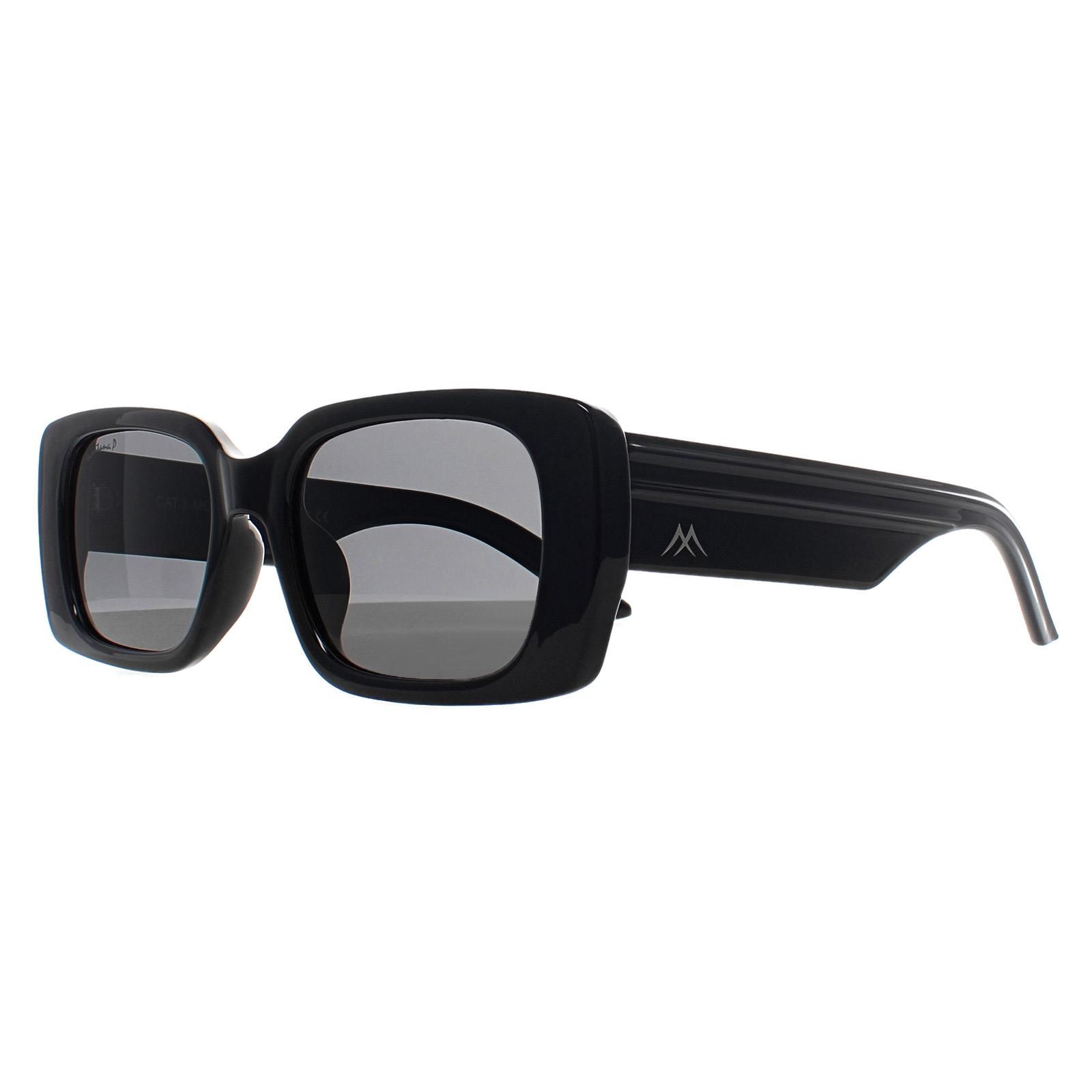 montana Rectangle Shiny Black Smoke Polarized MP194