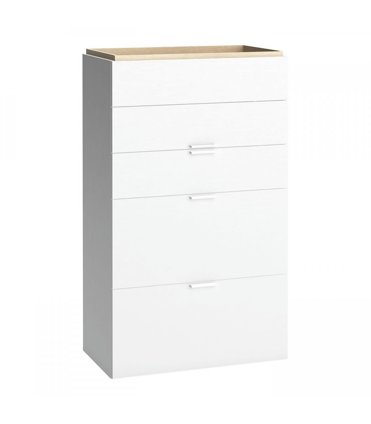 4YOU - Commode 5 tiroirs H126,5 cm - Blanc