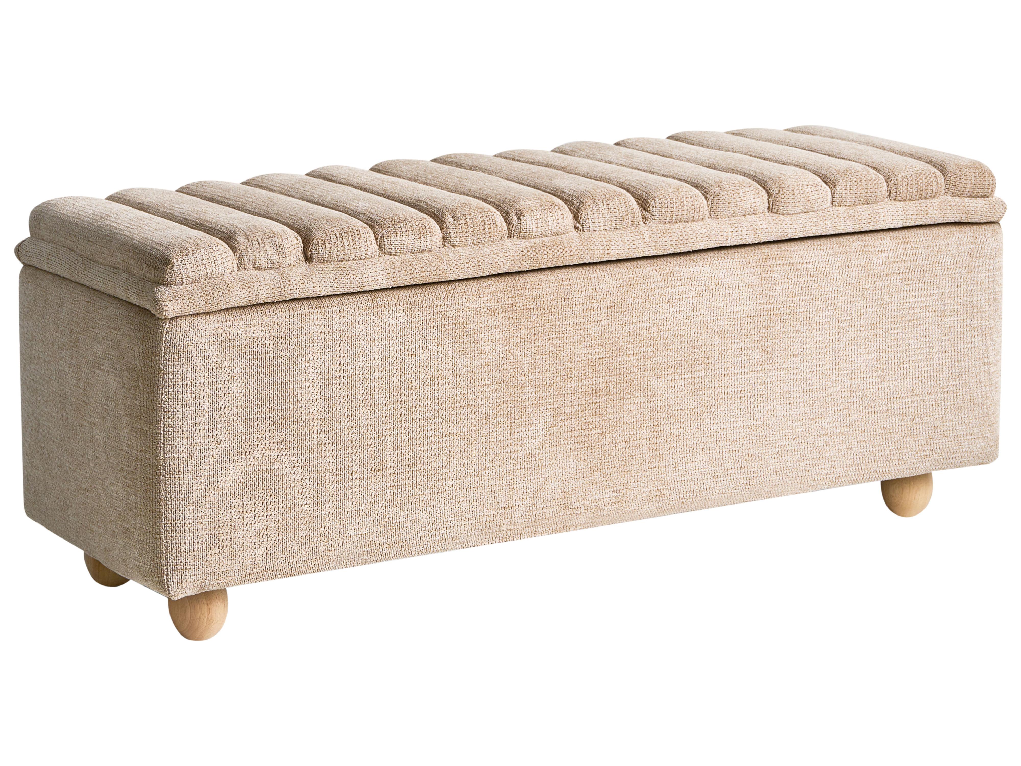 Upholstered Storage Bench SALIDA Fabric Beige