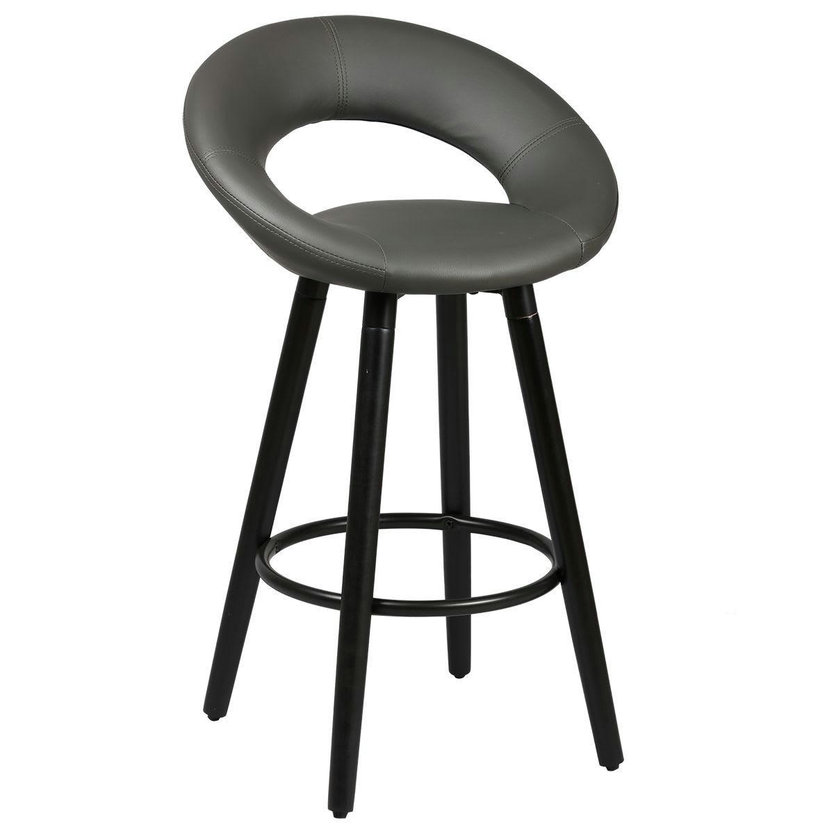 LOTHAR - Lot  de 2 tabourets gris