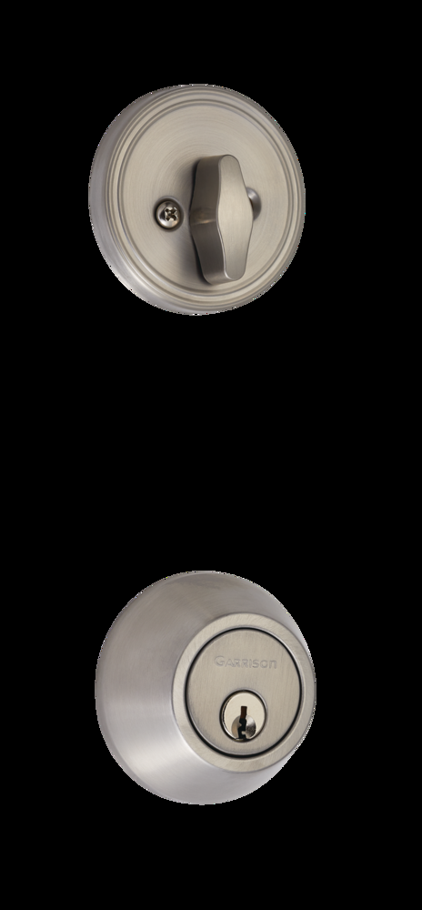 Garrison Single-Cylinder Round Deadbolt Door Lock, Stainless-Steel