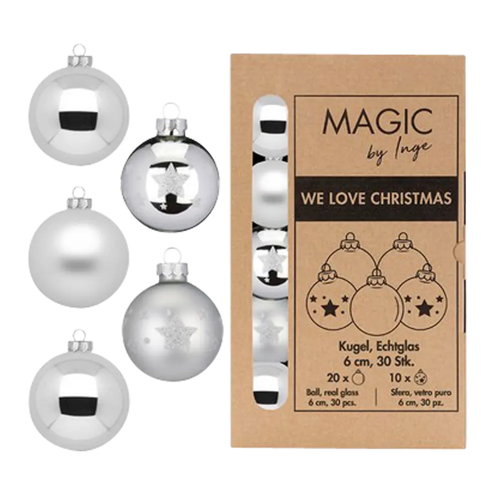Weihnachtskugel-Set 30-teilig Magic