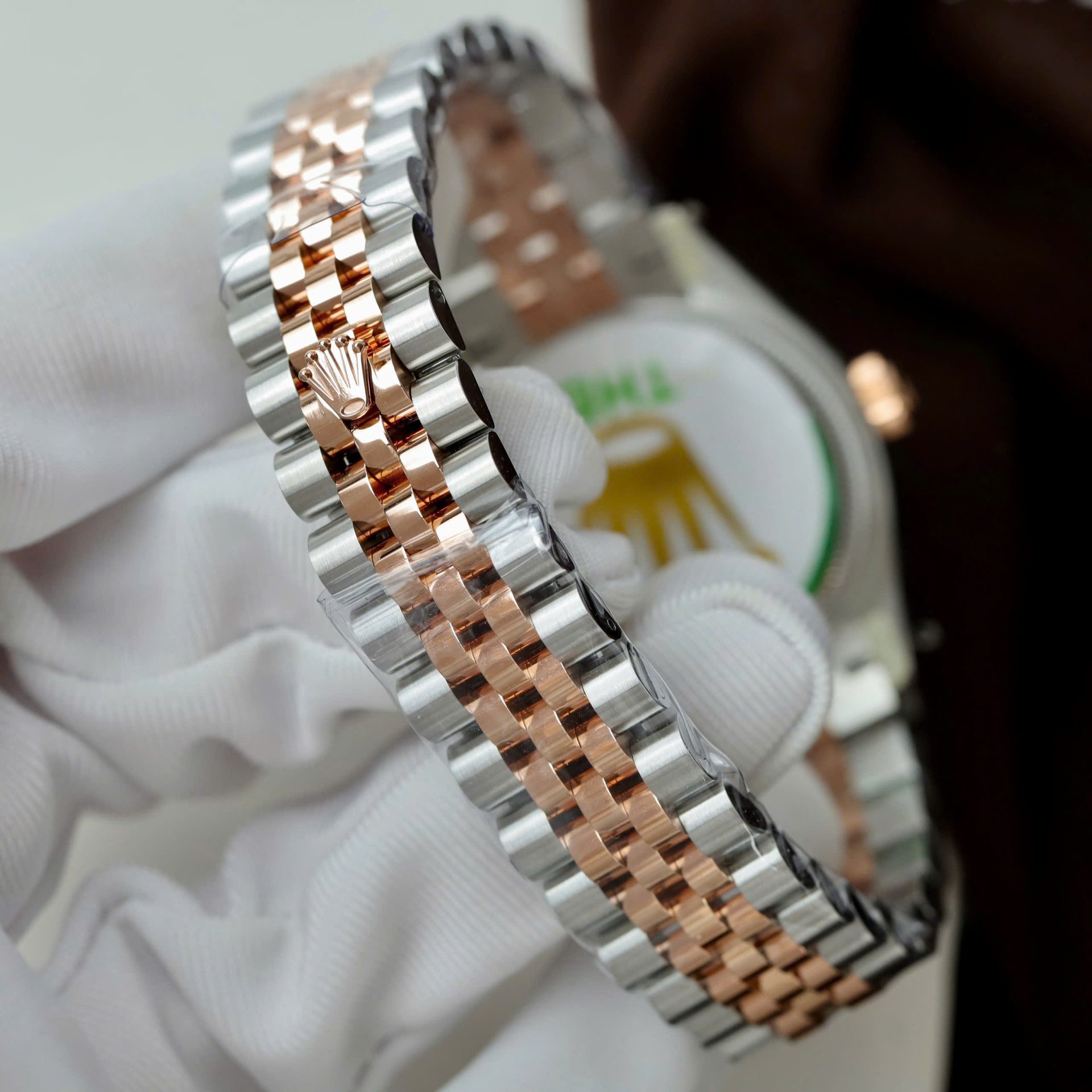 Rolex Datejust SS/RG Plated White Enamel Dial CZ Diamonds 31mm Jub THBF Replica