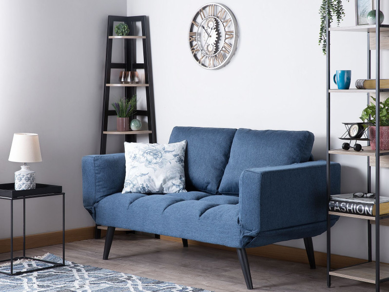 Sofa rozkładania niebieska do salonu