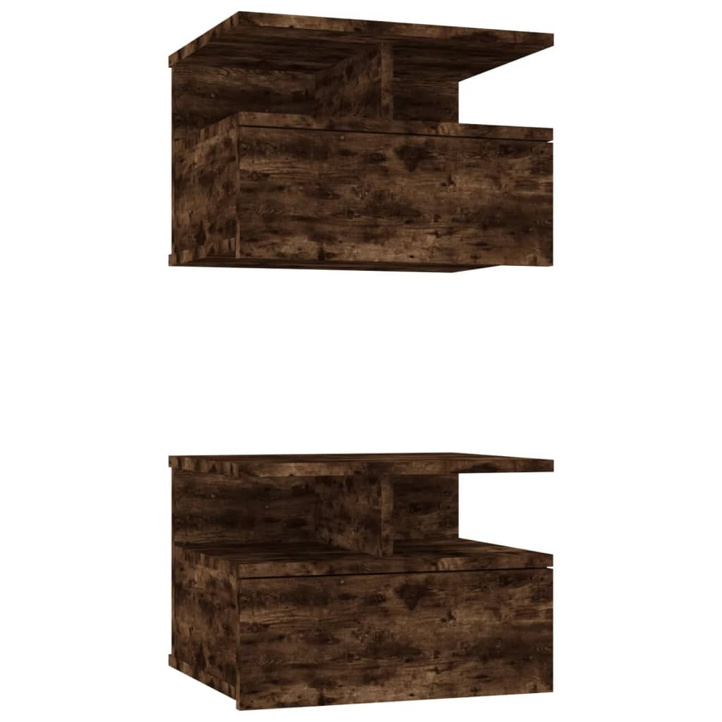2x Szafka Nocna Stolik Brązowa z Szufladą Wisząca Do Sypialni 40x31x27 cm