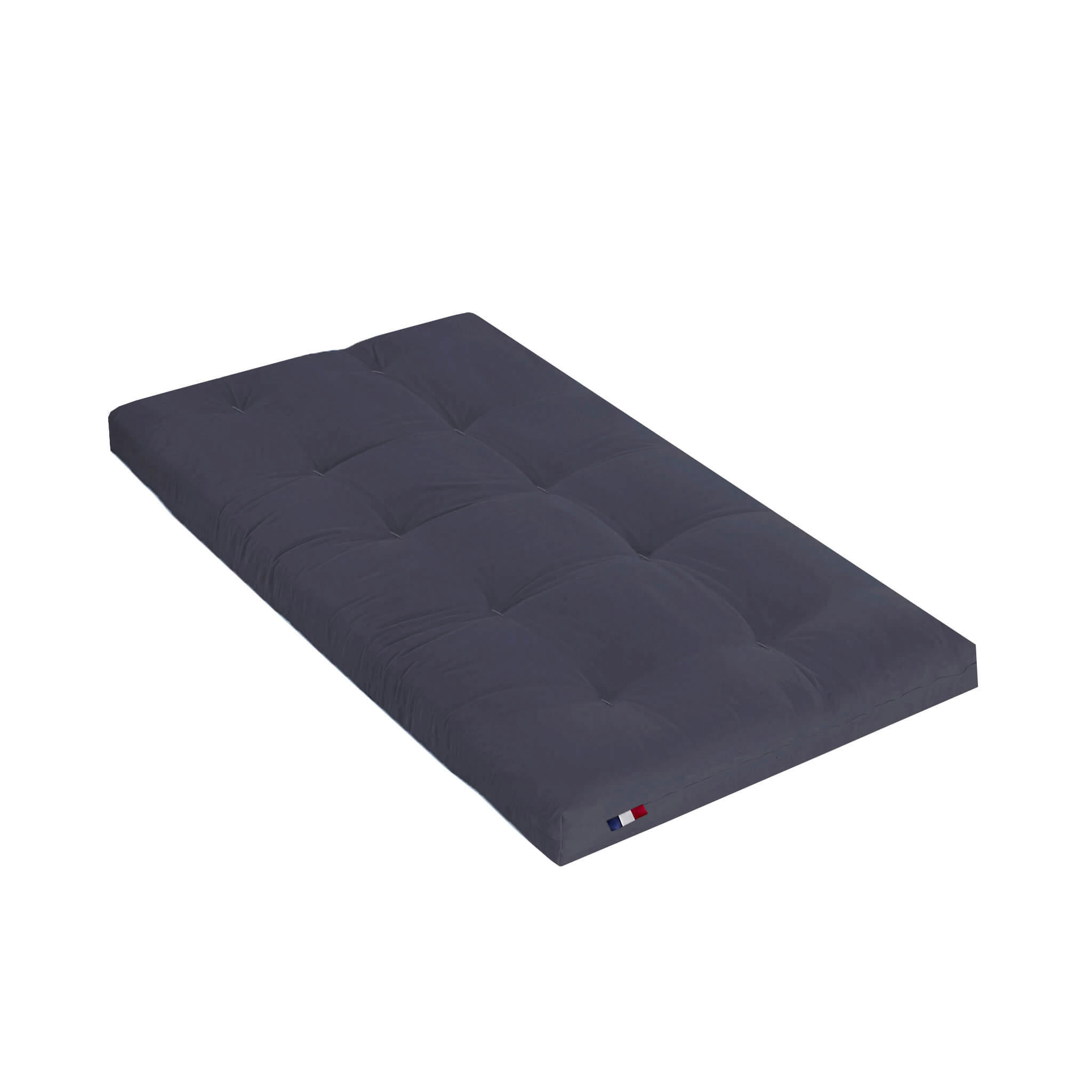 - Matelas futon coton traditionnel, 13cm anthracite 90x200