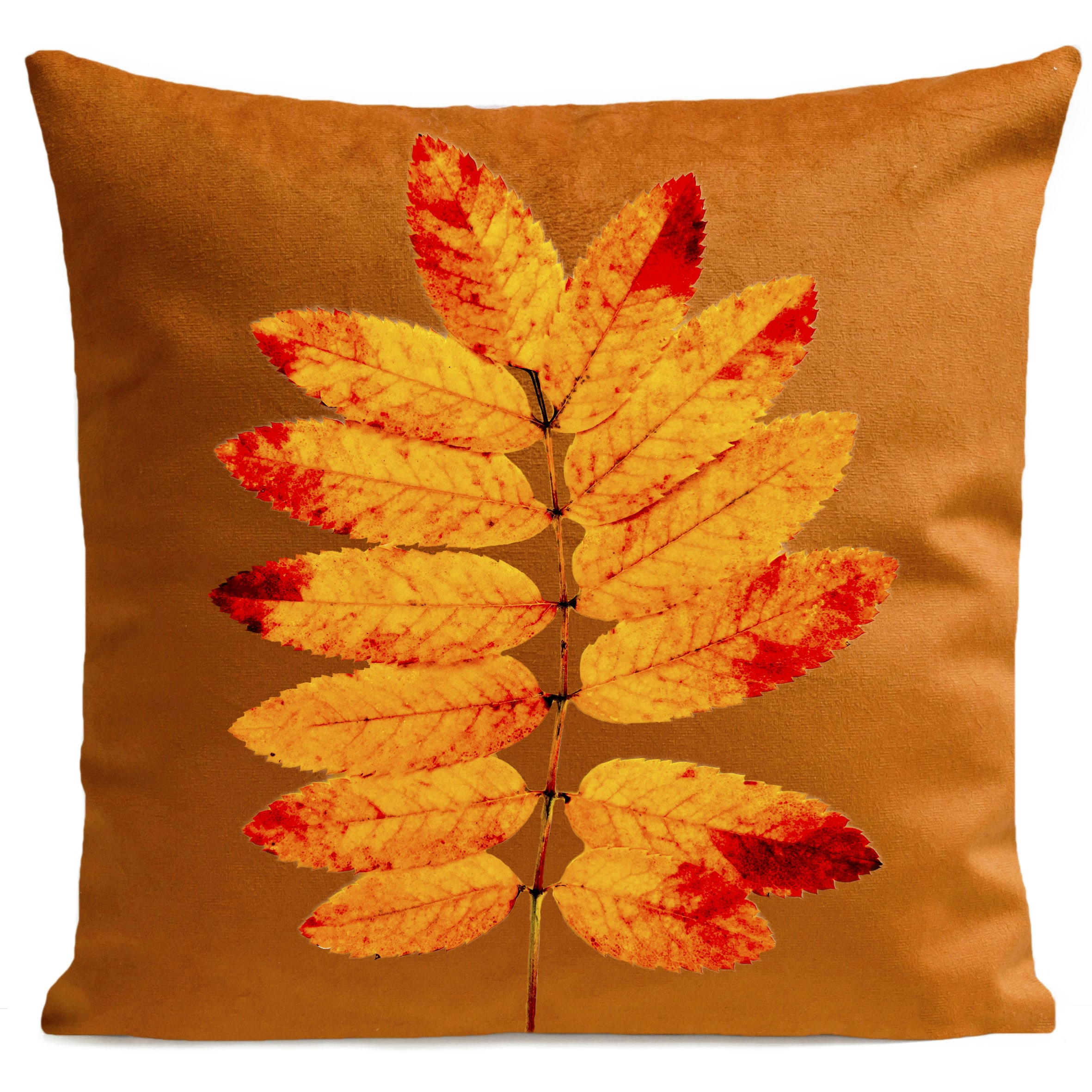 - Coussin automne suédine orange 40x40cm