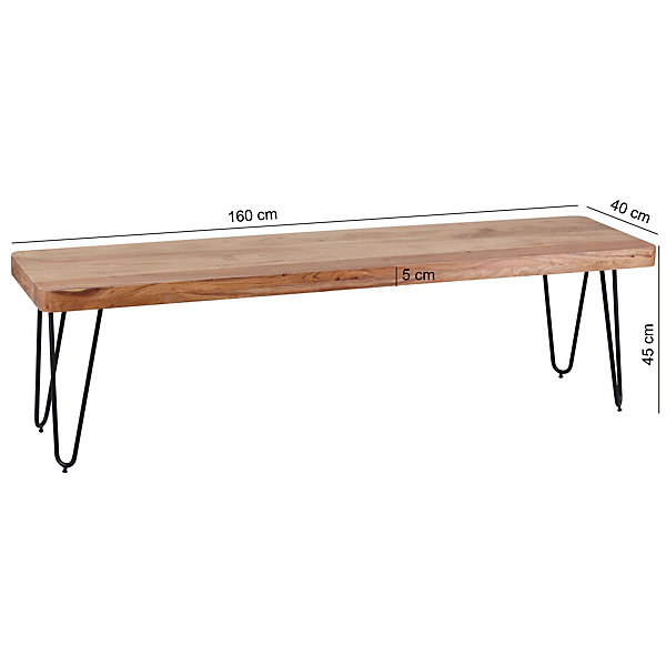 Banc de cuisine Bois Massif Salle à manger Banque Banc salle à manger FineBuy