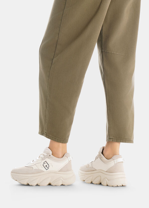 Chuncky sneakers in suede e rete