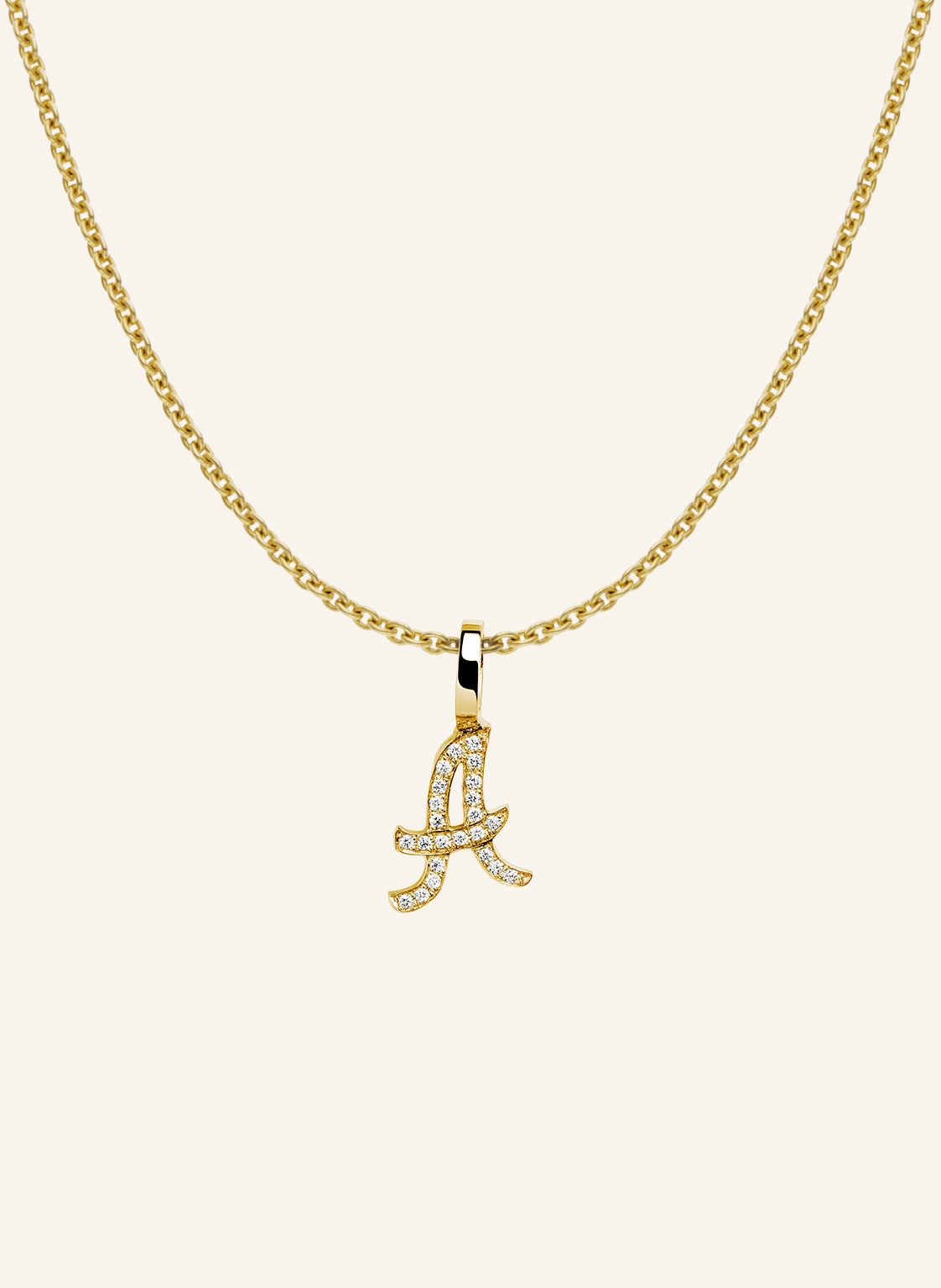 CADA Kette TINY DIAMOND LETTER A