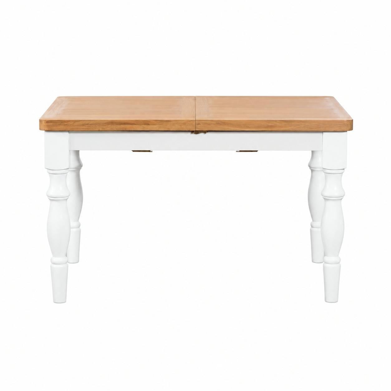 Table à manger extensible blanche campagne chic 130-180 cm VELIA