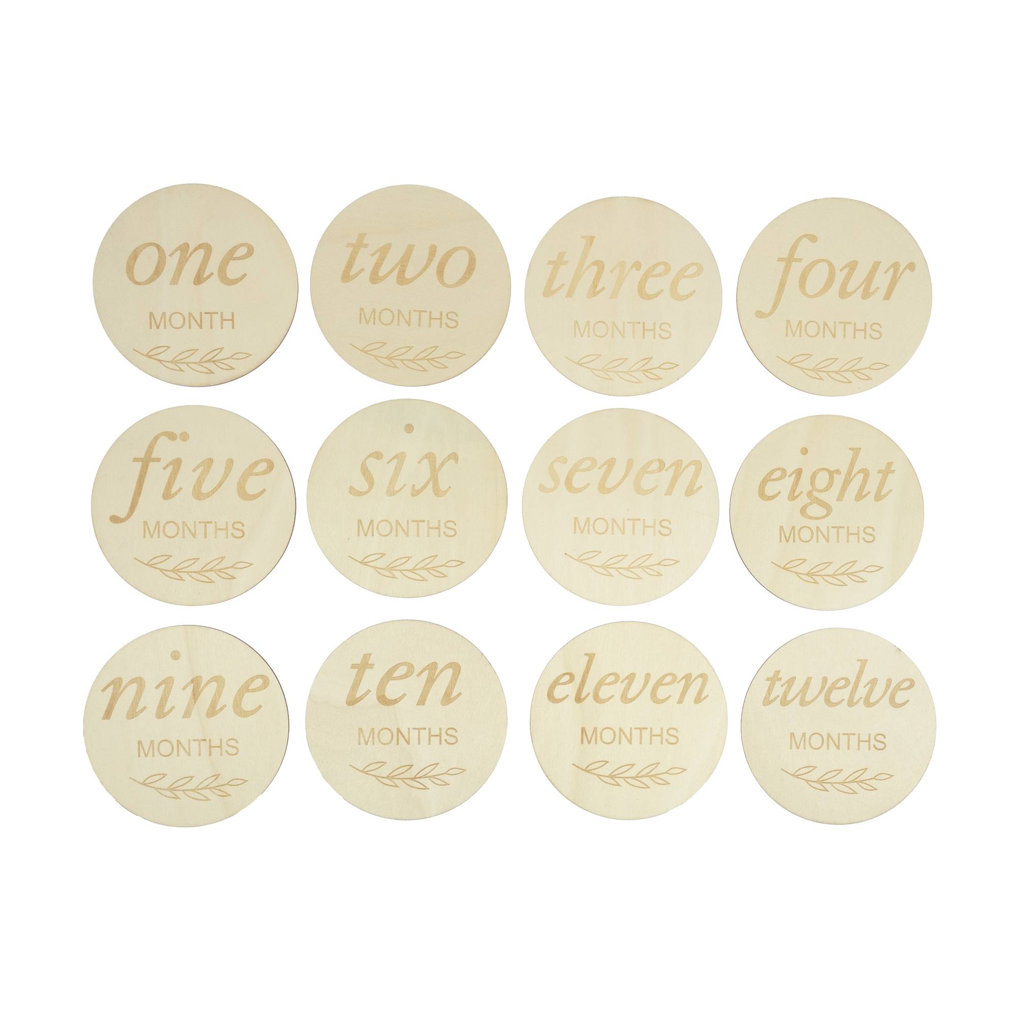 Wooden Baby Milestone Plaques 12 Pack