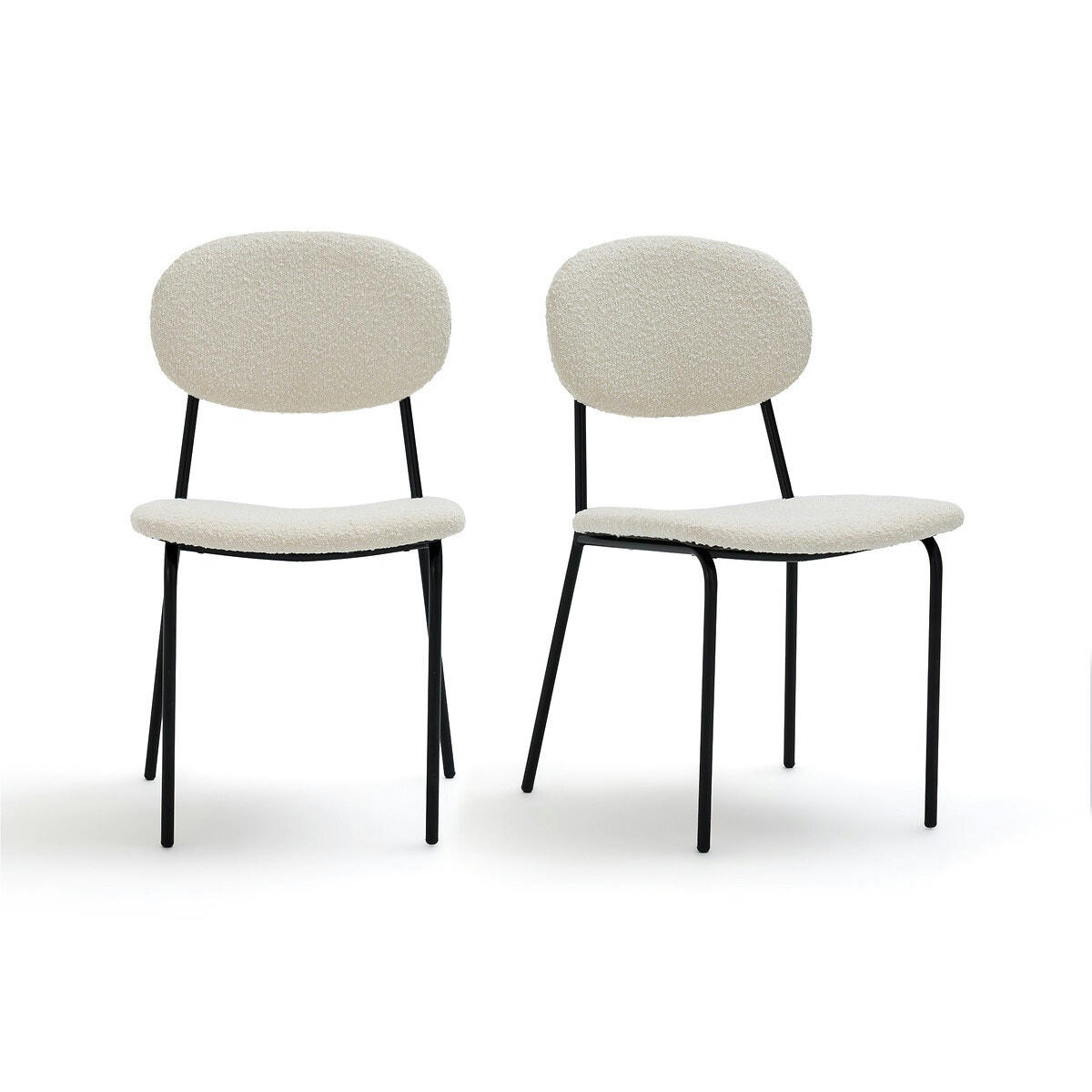 Lot de 2 chaises tissu bouclette, Orga