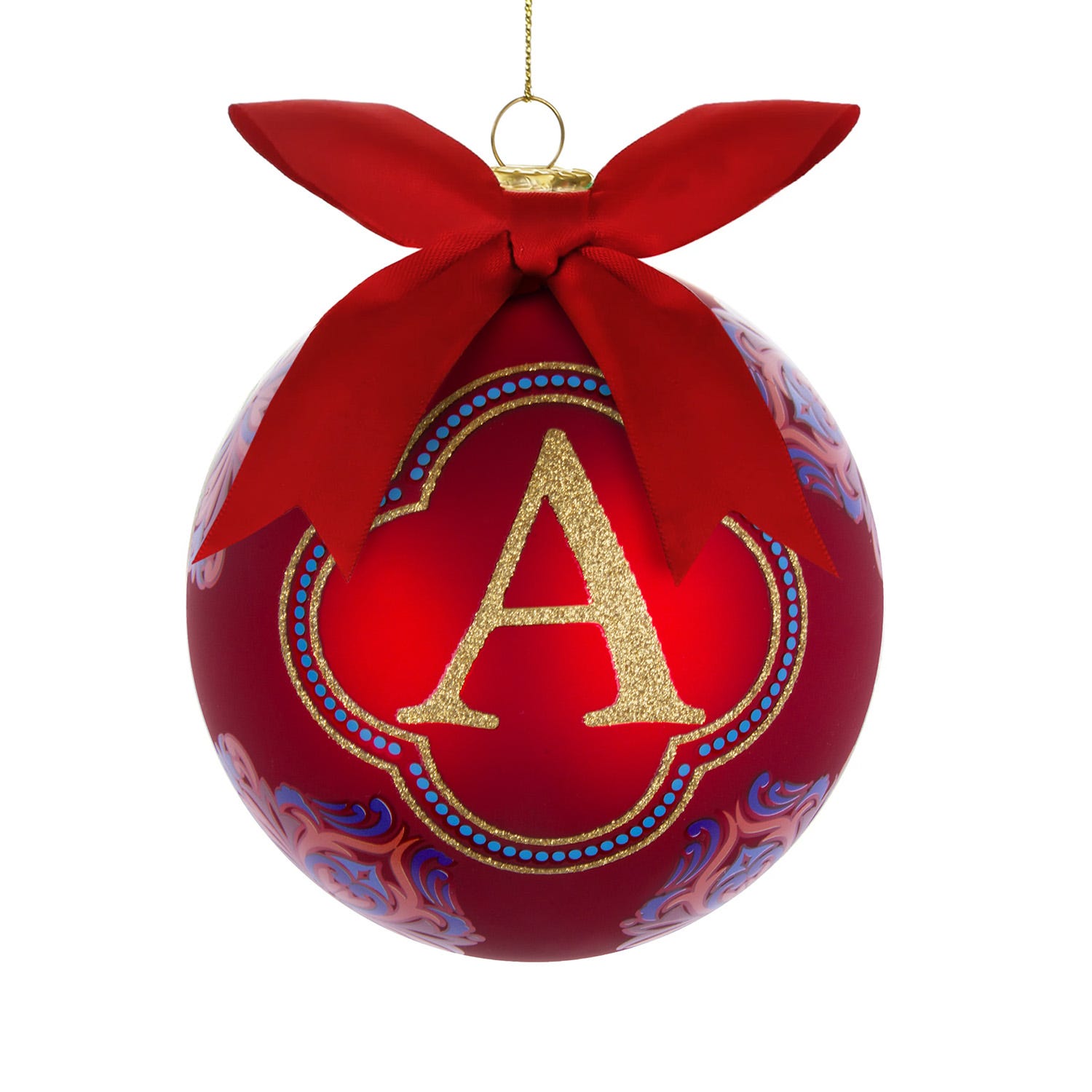 Pallina Natale lettera A 10 cm Royal Garden