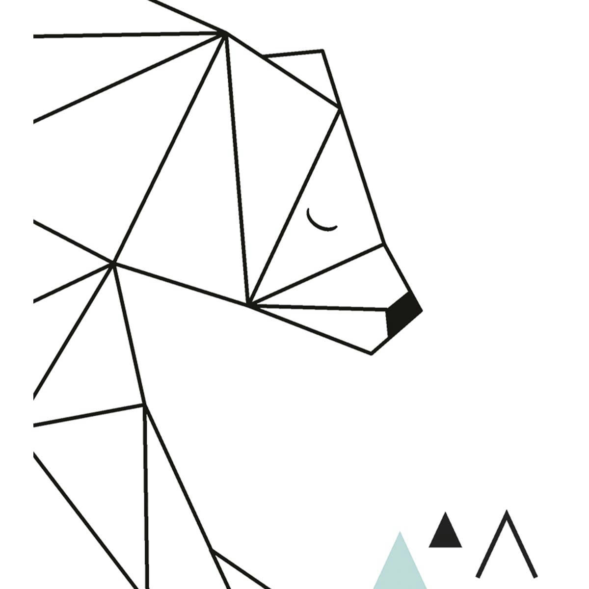 ORIGAMI - Cadre ours en Papier Noir