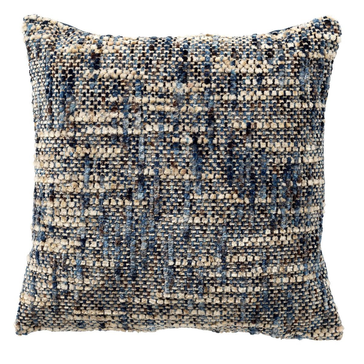 NORET - sierkussen 45x45 cm - chenille - Indian Teal - blauw