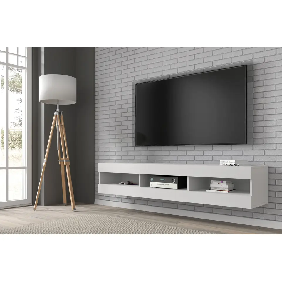 RTV-kast MANTA 160 cm hangend of staand wit mat