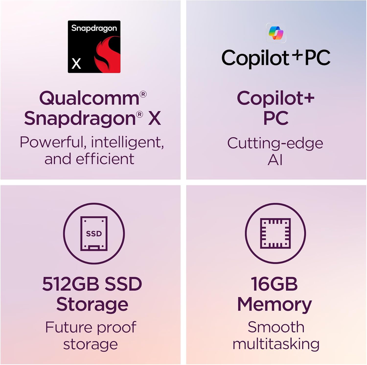 Lenovo IdeaPad Slim 3X - 2025 - Everyday AI Laptop - Copilot+ PC - 15.3 WUXGA Display - 16 GB Memory - 512 GB Storage - Qualcomm® Snapdragon® X - Luna Grey