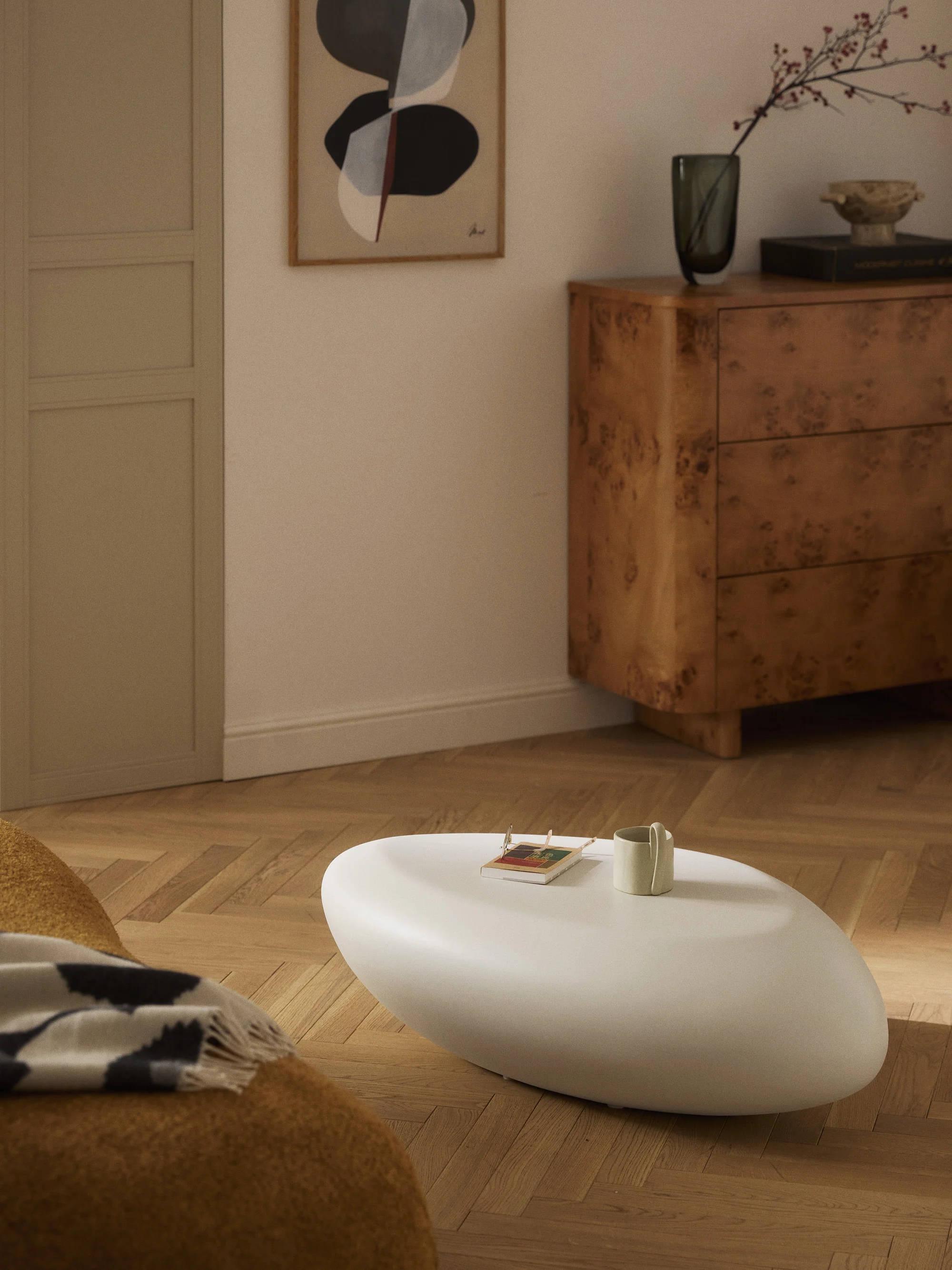 Couchtisch Pietra in organischer Form, B 100 cm