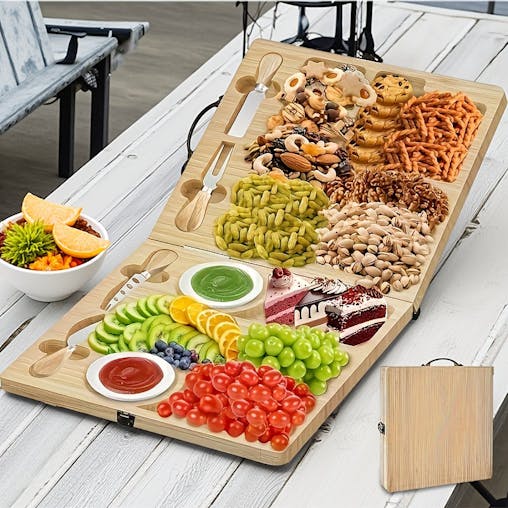 NNETM Wooden Cheese Platter Board with Box