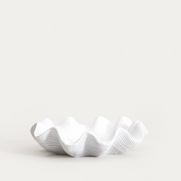 Misa dekoracyjna LUNEA z falami ecru 26x26x6,5 cm HOMLA