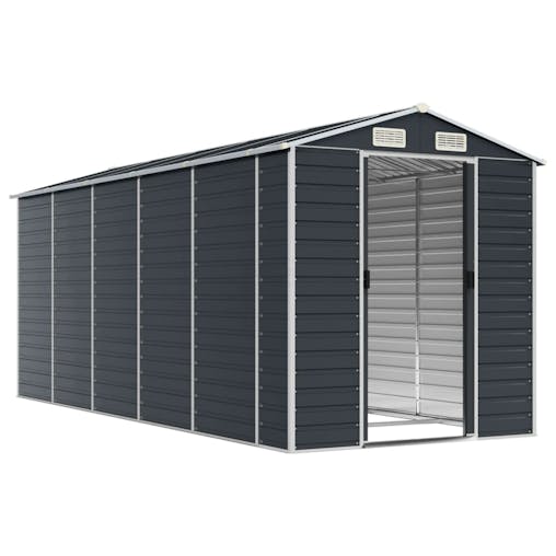 NNEVL Garden Shed Anthracite 191x470x198 cm Galvanised Steel