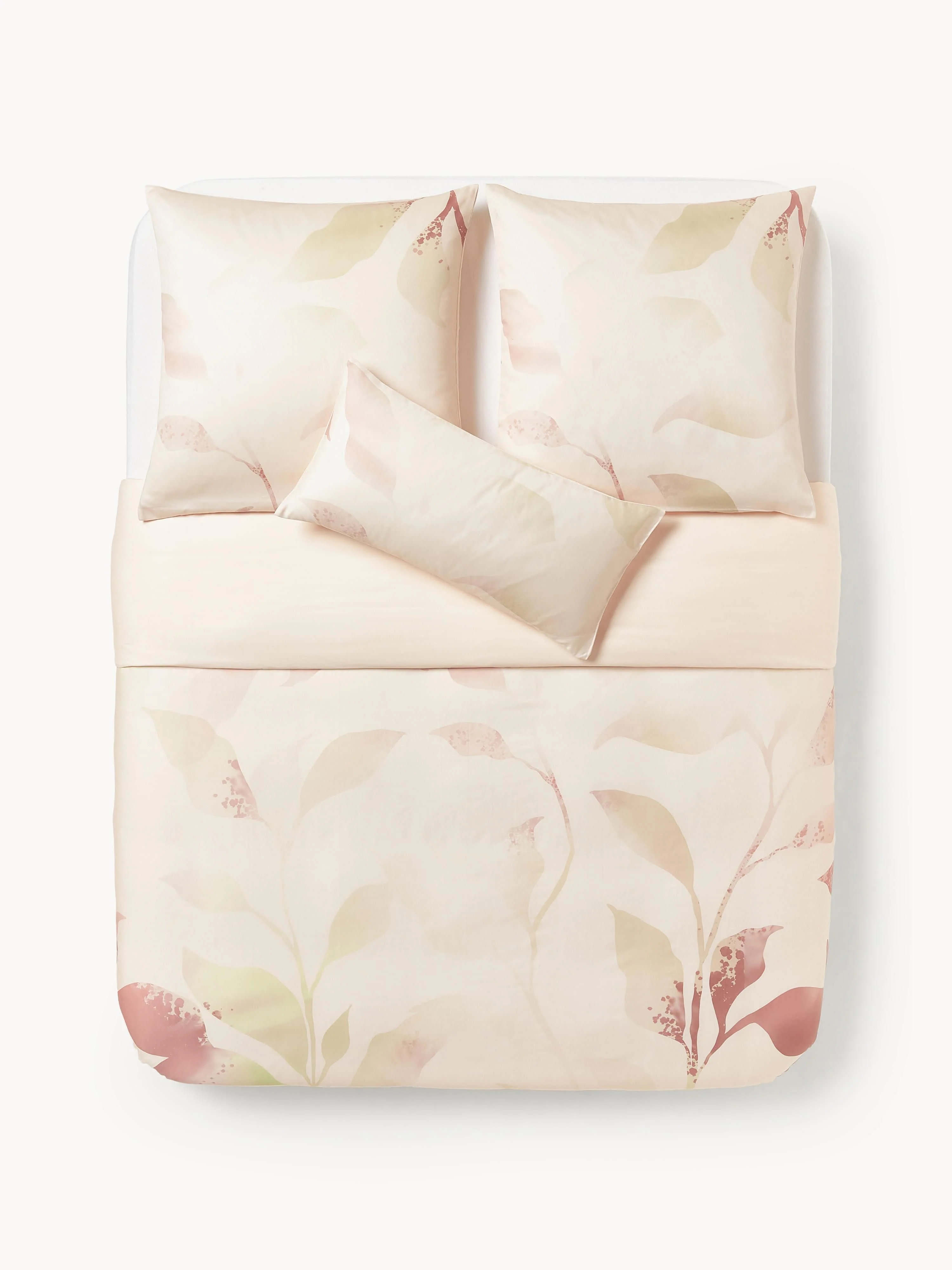 Baumwollsatin-Bettdeckenbezug Marino mit floralem Print