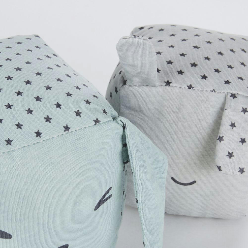 - Cubes à empiler imprimé visage rose, vert, blanc et noir (X3)