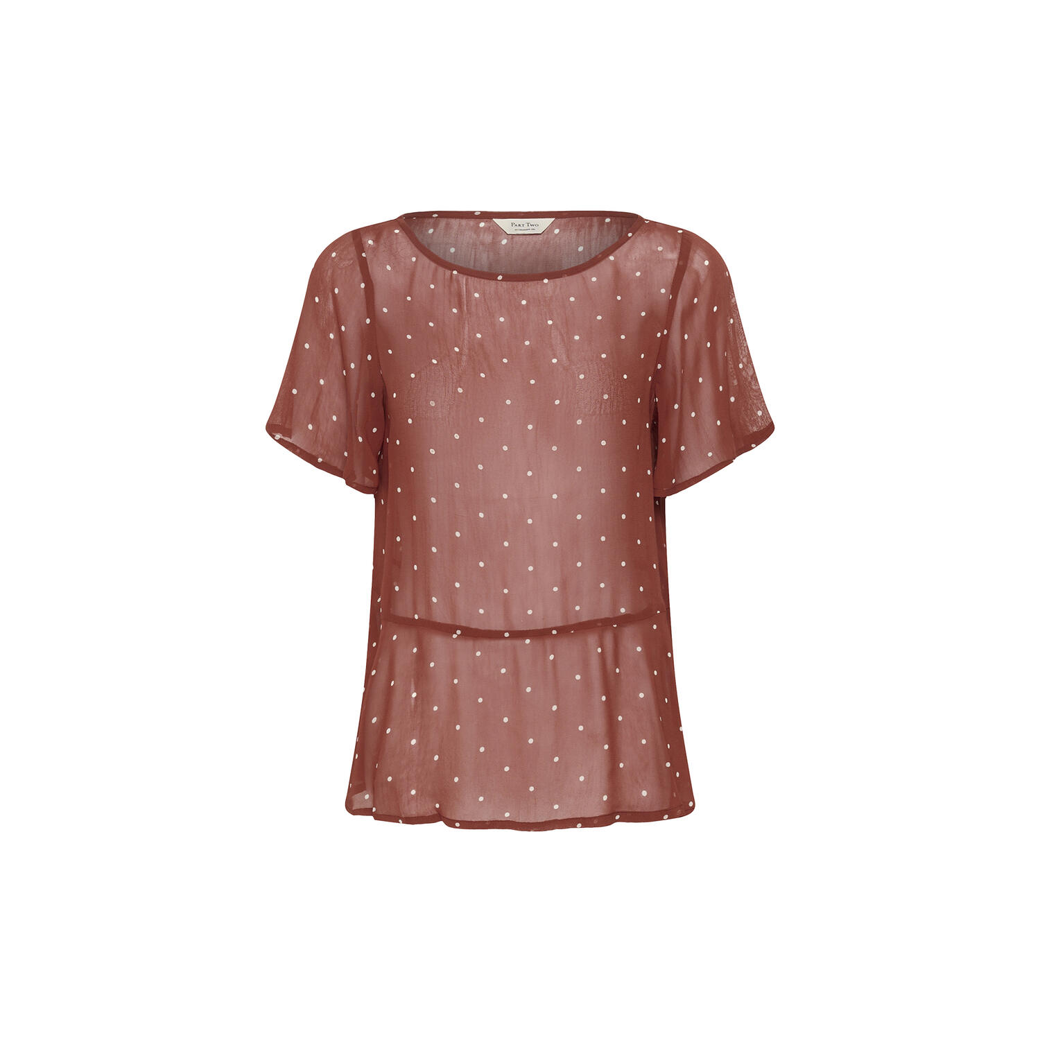 DusinePW Blouse, roasted russet dot print