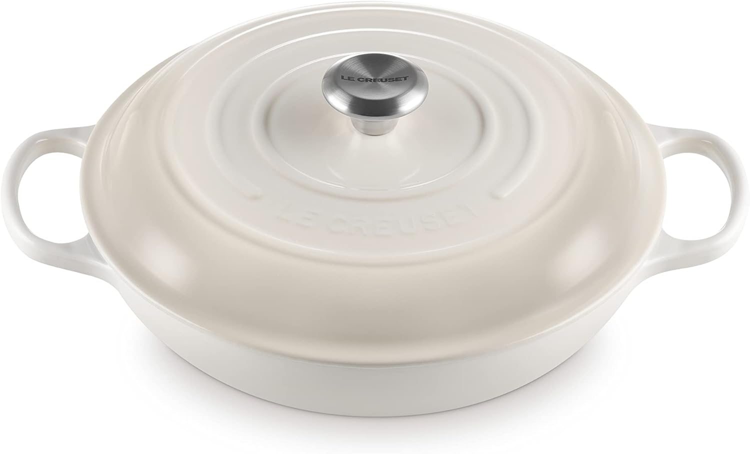 Le Creuset Enameled Cast Iron Signature Braiser, 3.5 qt., Meringue