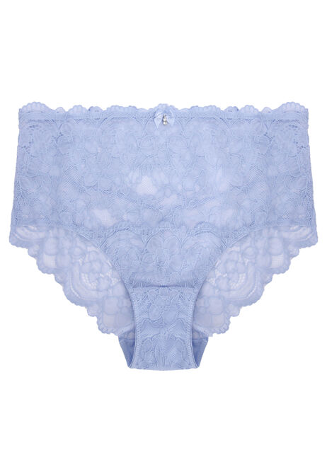 Womens Blue Millie Floral Lace Full Briefs