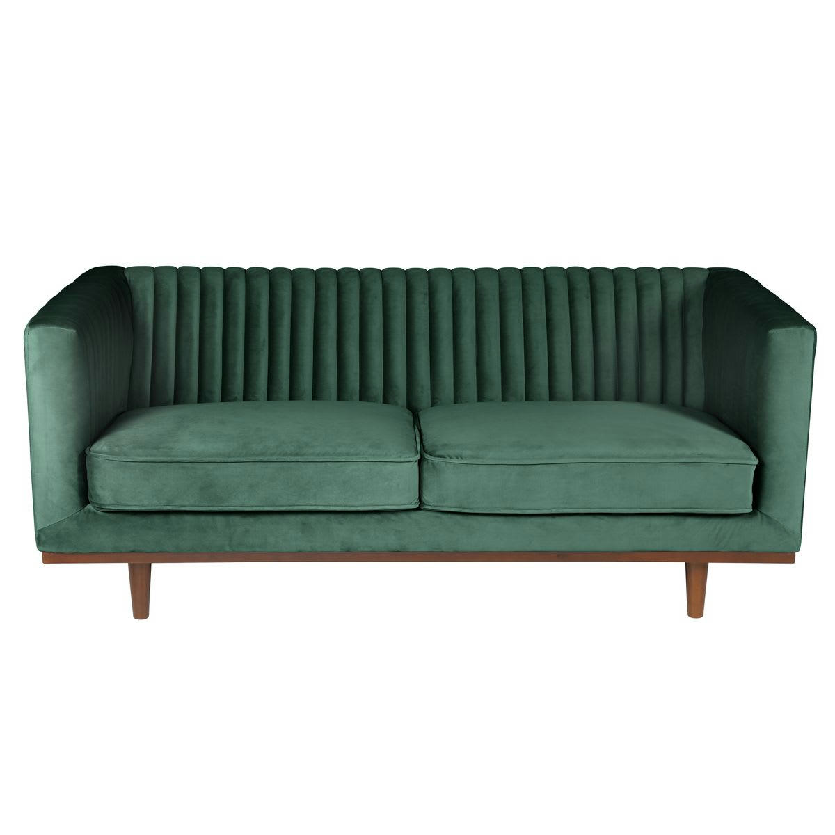 DANTE - Canapé velours 2 places vert vintage