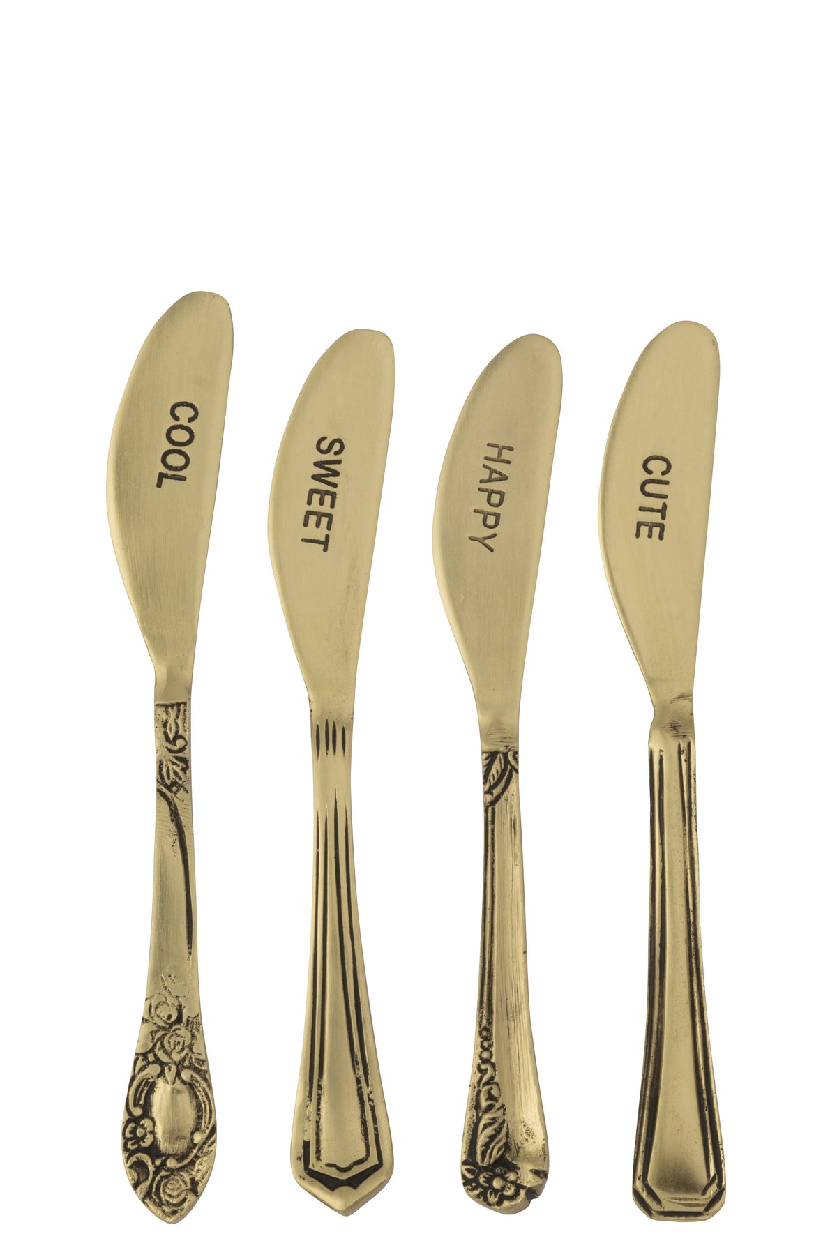 J-Line bestek Messing - brass - goud - doos van 4