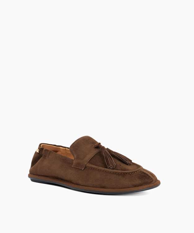 Grounding Brown - Suede Round Toe Tassel Loafers