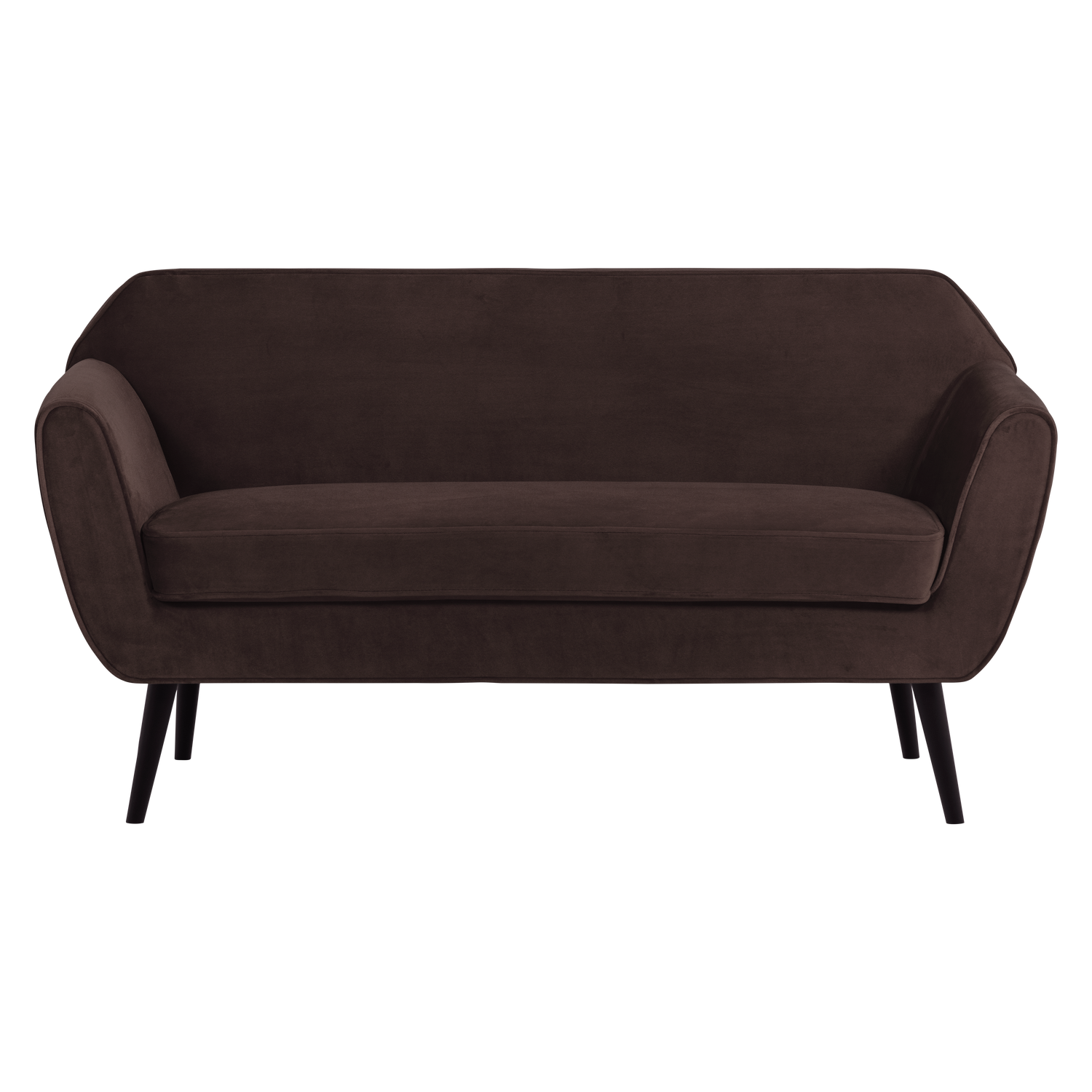 WOOOD bank 150 cm Rocco - Velvet - Donkerbruin - 75x150x82