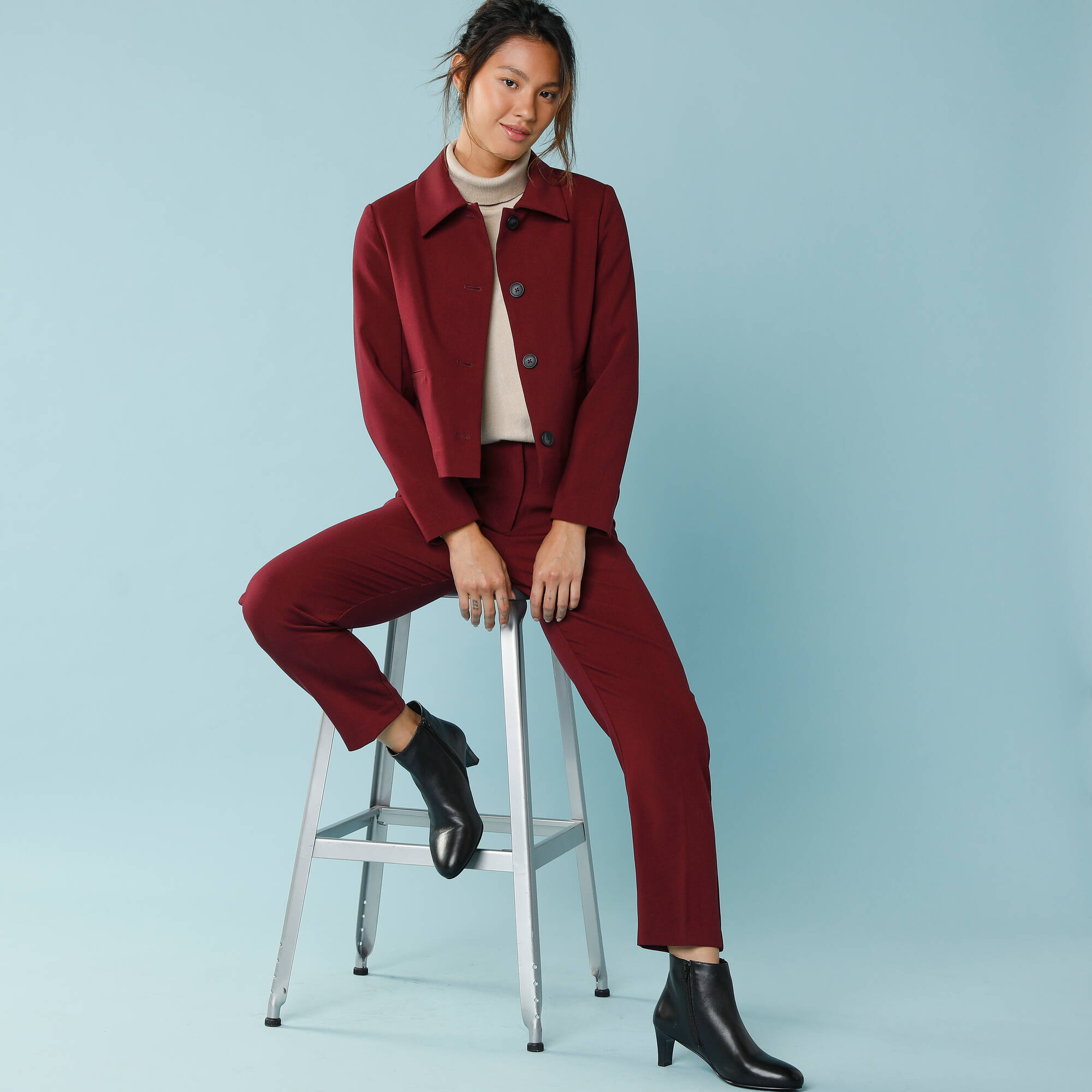 Veste blazer courte unie, Spécial Petites
