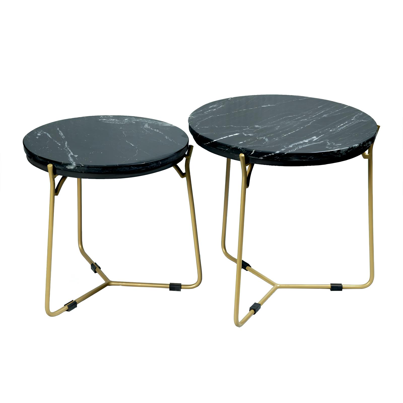 Petite table gigogne en marbre noir (lot de 2) DUOMO