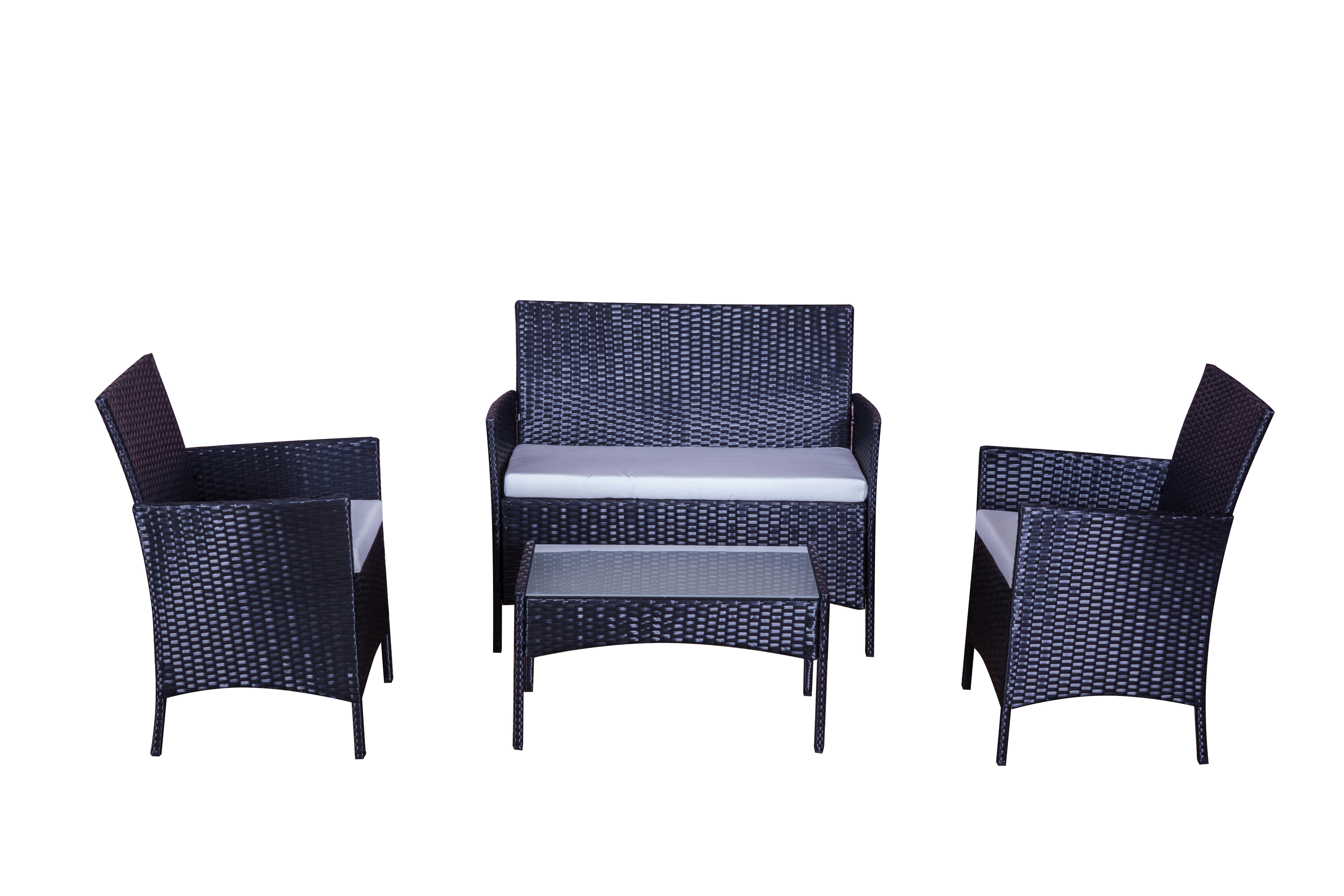 MYKONOS - Salon de jardin 4 places en résine tressée