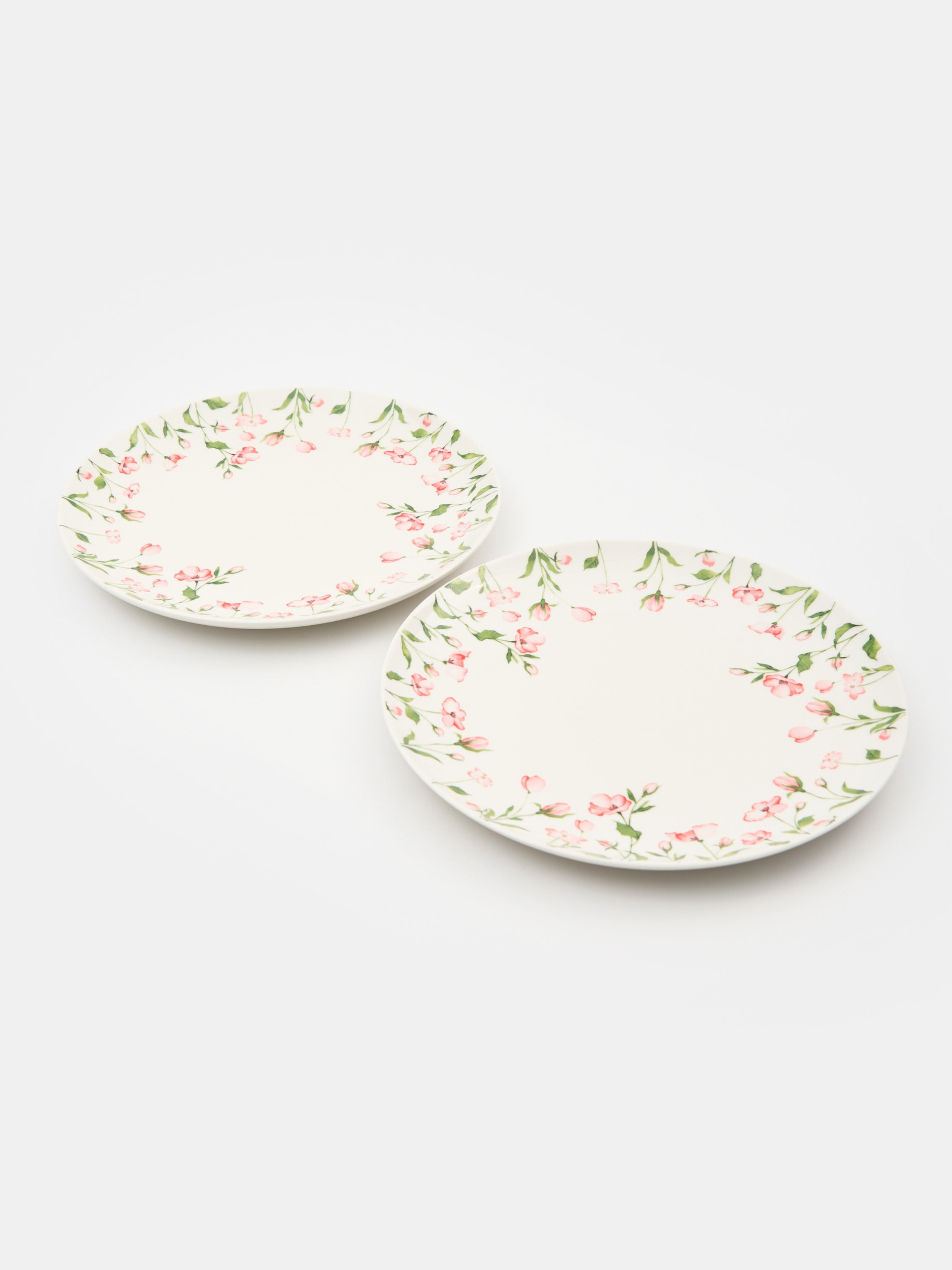 Talerze ceramiczne z kwiatowym rantem 2 pack
