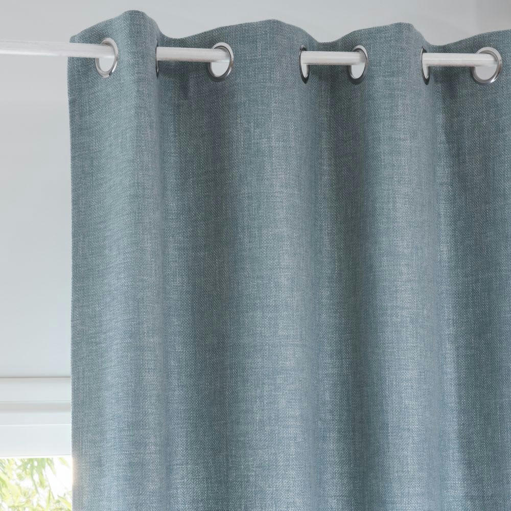 ANDY - Rideau à œillets bleu gris à l'unité 130x300