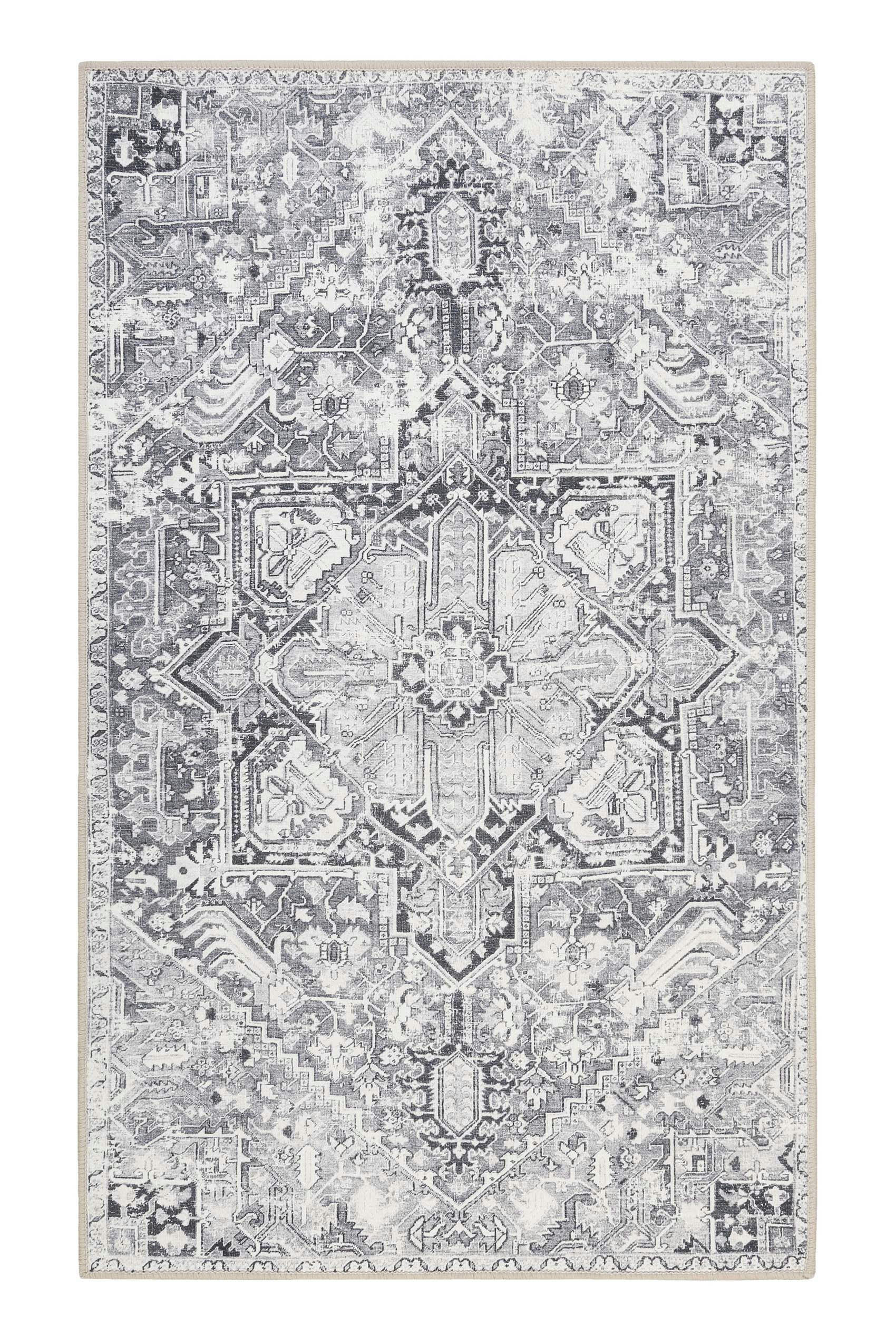 URBAN ESTATE - Tapis de bain style vintage tons de gris impression digitale 60x100